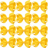 4 Inch Boutique Girls Hair Bows Hair Clips for Girls Toddlers 12 Pcs Solid Color (Yellow)
