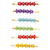 LUX ACCESSORIES Red Green Purple SkyBlue Yellow Orange Flowers Set of 6 Gold Tone Fashion Hair Pins