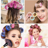 Jumbo Hair Rollers Sets,18 Pcs Self Grip Salon Hair Dressing Curlers, Jumbo Large Rollers for Long Short Hair, DIY Curly Hairstyle for Women, Colors