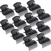 Hot Roller Clips Hair Curler Claw Clips Replacement for Women Girls Hair Section Styling (12 Pieces, Black)
