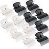 12 Piece Hot Roller Clips Hair Curler Claw Clips Replacement for Women Girls Hair Section Styling (White,Black)