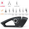 Longzon 5-in-1 Knife Sharpener 5 Stage for Serrated Knives, Scissors with Cut-Resistant Glove,Original Premium Polish Blades,Best Kitchen Knife Sharp