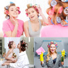 Jumbo Hair Rollers Sets, 12 Pcs Self Grip Salon Hair Dressing Curlers, Jumbo Large Rollers for Long Short Hair, DIY Curly Hairstyle for Women, Colors