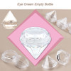 Ewanda store 25Pcs 5Gram Empty Diamond Shape Plastic Clear Cosmetic Refillable Pot Jars Bottles Make up Cosmetic Containers with Lids for Eye Shadow