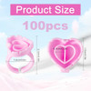 NXJ INFILILA Glue Rings for Eyelash Extensions 100PCS Disposable Rings For Lashes Lovely Heart Shape, Makeup Plastic Nail Art Glue Cups Lash Extensio