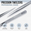 LASHVIEW Lash Tweezer, Vetus Straight Pointed Eyelash Tweezers for Profissional Grafting Eyelash Extension, Stainless Steel Needle Nose Tweezers for