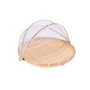 Xshelley round bamboo tent basket with lid, vegetables/fruits, bread, storage basket (11.8 inches in diameter)