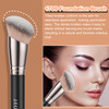 TEOYALL Foundation Contour Conceal Brush Set, 3PCS Angled Synthetic Kabuki Brush for Blending Setting Buffing with Liquid, Cream and Powder Cosmetic
