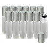 12-Pack Frosted Clear Glass Roller Bottles with Brushed Silver Leakproof Caps  Premium Quality Empty Roll-On Bottles for Essential Oils, Perfumes, S