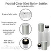 12-Pack Frosted Clear Glass Roller Bottles with Brushed Silver Leakproof Caps  Premium Quality Empty Roll-On Bottles for Essential Oils, Perfumes, S