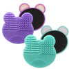 2Pack Color Removal Sponge, 2 in 1 Dry Makeup Brush Quick Cleaner Sponge - Make up Brush Cleaning Pad Mat (Purple+Mint Green)
