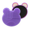 2Pack Color Removal Sponge, 2 in 1 Dry Makeup Brush Quick Cleaner Sponge - Make up Brush Cleaning Pad Mat (Purple+Mint Green)