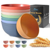 HOTEC BPA Free Unbreakable Wheat Straw Cereal Bowls - Microwave & Dishwasher Safe Soup and Salad Bowls, Set of 8, 26oz, Multicolor