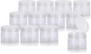 12 oz Clear PET Plastic Jar with Clear Natural Flip Top (12 Pack) + Spatulas