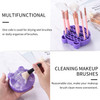 Silicon Makeup Brush Cleaner Mat with Brush Drying manual Make up brush cleaner cleanser machine Cosmetic Brush Cleaning Pad+Makeup Brush Dry Cleaned