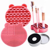 Silicon Makeup Brush Cleaner Mat with Brush Drying manual Make up brush cleaner cleanser machine Cosmetic Brush Cleaning Pad+Makeup Brush Dry Cleaned