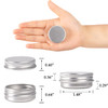 0.5 oz Screw Top Aluminum Tin Jar with Screw Lid and Blank Labels (Silver - Pack of 32)