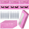 Maitys 50 Sets Empty Eyelash Case Set, Include 50 Empty Eyelash Box Lash Box Packaging Eyelash Storage Box, 50 Eyelash Box Tray False Eyelash Storage