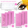 Maitys 50 Sets Empty Eyelash Case Set, Include 50 Empty Eyelash Box Lash Box Packaging Eyelash Storage Box, 50 Eyelash Box Tray False Eyelash Storage