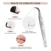 BEYELIAN Eyelash Extension Tweezers, Professional Lashes Tweezers for Make Fans, Curved Tip Stainless Steel ST-15