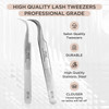 BEYELIAN Eyelash Extension Tweezers, Professional Lashes Tweezers for Make Fans, Curved Tip Stainless Steel ST-15