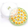 HANSGO Deviled Egg Containers with Lid, Deviled Egg Platter Carrier Holder Trays with 22 Slots for Holiday Party and Home Kitchen, Green