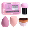 BS-MALL Foundation Brush with 3 Makeup Sponges Foundation Application Set Concealer Blush Bronzer (B-Pink)