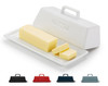 Butter Dish with Lid for Countertop, by Kook, Ceramic Dish Tray with Cover, Kitchen Keeper, Container, Holder (White)