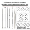 Pimple Popper Tool Kit, 6 Pcs Blackhead Remover Acne Needle Tools Set Removing Treatment Comedone Whitehead Popping Zit for Nose Face Skin Blemish Ex