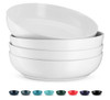 KooK Pasta Bowl, Salad Bowls, Bowls, Serving Bowls, Soup, Ceramic, Large Capacity, Microwave & Dishwasher Safe, Set of 4, 40 Oz, (White)