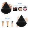 Pimoys 6 Pieces Powder Puff Face Soft Triangle Makeup Puff for Loose Powder Body Powder, Wedge Shape Velour Cosmetic Sponge for Contouring, Under Eye
