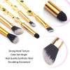 Rose Eye Makeup Brush Set - 5pcs Wand Makeup Brushes with Soft Synthetic Fiber and Metallic Handle for Eyebrow, Eyeshadow, Foundation, Blending and L