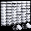 50 Pack Cosmetic Containers, HNYYZL 5 Gram Clear Round Pot Jar Plastic Sample Container with Lid, for Eye Shadow Bead Earring Liquid Lotion Cream Mak