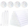 Dming 50pcs Eyelash brush Lash Wand Makeup tool Eyelash Extension supplies Cleaning brush Diamond Mascara star white