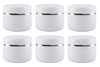 XINGZI 6PCS White 8 Oz (250ml) Cosmetic Jars with Liners and Dome Lids Empty Refillable Face Cream Lip Balm Lotion Bottles Plastic Storage containers