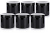 JUVITUS Black Large 16 oz PET Plastic (BPA Free) Large Refillable Jar - (6 pack)