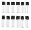 12Pcs 15ml/0.5oz Empty Plastic Sample Travel Bottle Container Jar Pot Vial with Black Flip Lid Perfect for Emollient Water Shower Gel Emulsion Etc