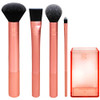 Real Techniques Flawless Base Brush Set With Ultra Plush Custom Cut Synthetic Bristles and Extended Aluminum Ferrules to Build Coverage for Every Mak