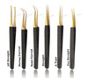 Alluring Black with Gold Tip Tweezers for Eyelash Extension - Volume Lashes L Type 6A-SA