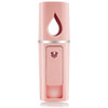 Portable Nano Facial Mister Mini Facial Steamer Atomization Eyelash Extensions with Mirror & 20ml Visual Water Tank (Pink)