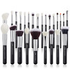 Jessup 25pcs Professional Makeup Brush Set Foundation Powder Concealer Eyeshadow Blending Blush Highlighter Natural-Synthetic Hair Brushes (Black/Sil