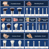 Jessup 25pcs Professional Makeup Brush Set Foundation Powder Concealer Eyeshadow Blending Blush Highlighter Natural-Synthetic Hair Brushes (Black/Sil