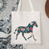 TOBGBE Horse Lover Makeup Bag - Inspirational Floral Horse Bag for Women, Equestrian Gift