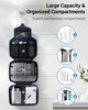 Maliton Toiletry Bag for Men & Women Large Toiletry Bags for Traveling Hanging Toiletry Bag Hygiene Bag with 4 Compartments Waterproof Bathroom Showe