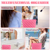 ZLFSRQ 2Pcs Makeup Bag Checkered Cosmetic Bag Set Travel Toiletry Bags for Purse Large Small Makeup Pouch for Women Cute Preppy Pencil Pouch Case Pin