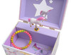 Jewelkeeper Musical Jewelry Box for Girls with Spinning Unicorn, Glitter Rainbow and Stars Design Music Box for Necklace, Earrings, and Accessories,