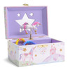 Jewelkeeper Musical Jewelry Box for Girls with Spinning Unicorn, Glitter Rainbow and Stars Design Music Box for Necklace, Earrings, and Accessories,
