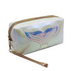 MOSSTYUS Holographic Cosmetic Bag Travel Toiletry Organizer Mermaid Storage Purse Makeup Carrying Case