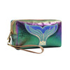 MOSSTYUS Holographic Cosmetic Bag Travel Toiletry Organizer Mermaid Storage Purse Makeup Carrying Case