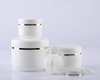 50ml 1.67oz White Silver Edge Empty Refillable Cosmetic Plastic Jars with Dome Lid Make Up Face Cream Lip Balm Lotion Storage Container Travel Case B